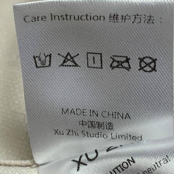 XU ZHI Size M Cream Silver Polyester Studded Zip Up Blouson Jacket - Picture 11 of 13